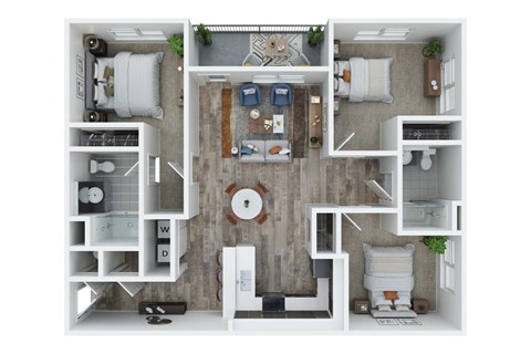 Union at Pacific Highway Apartments in Corvallis, Oregon 3x2 Floor Plan